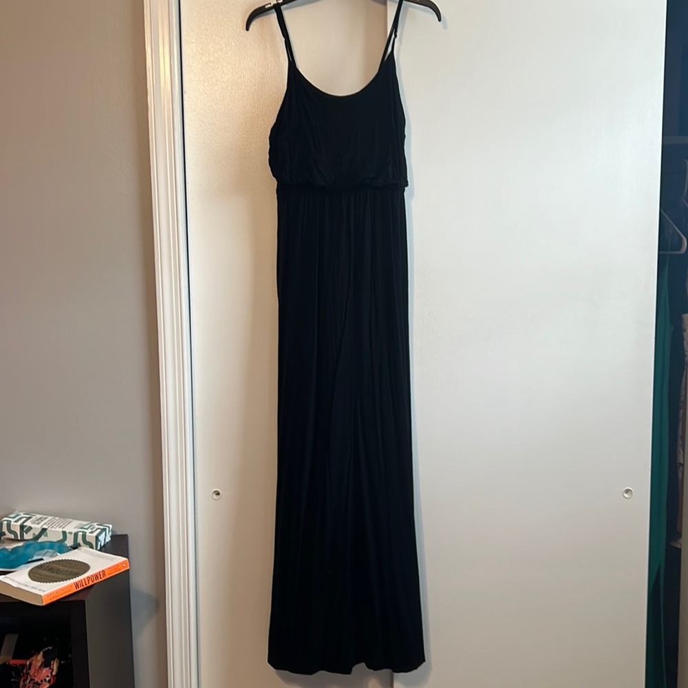 Black cotton maxi dress